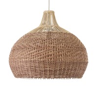 GLOBOSTAR® PANAMA 01953 Boho Κρεμαστό Φωτιστικό Οροφής με Ντουί 1 x E27 AC 220-240V IP20 - Μπεζ & Καφέ - Μ60 x Π60 x Υ60cm