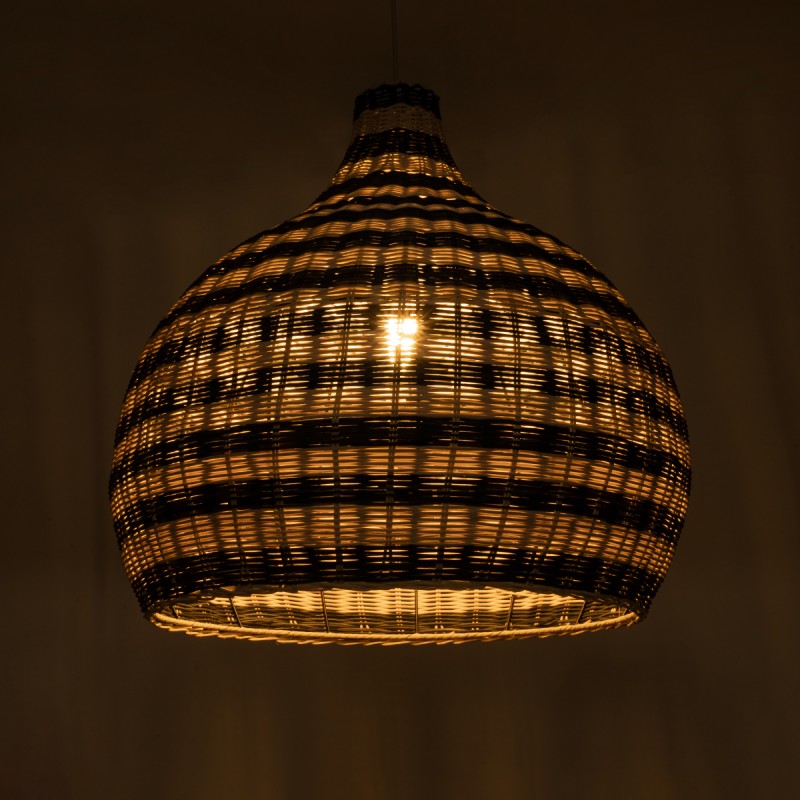 GLOBOSTAR® JAMAICA 01955 Boho Κρεμαστό Φωτιστικό Οροφής με Ντουί 1 x E27 AC 220-240V IP20 - Μπεζ & Λαδί - Μ60 x Π60 x Υ60cm