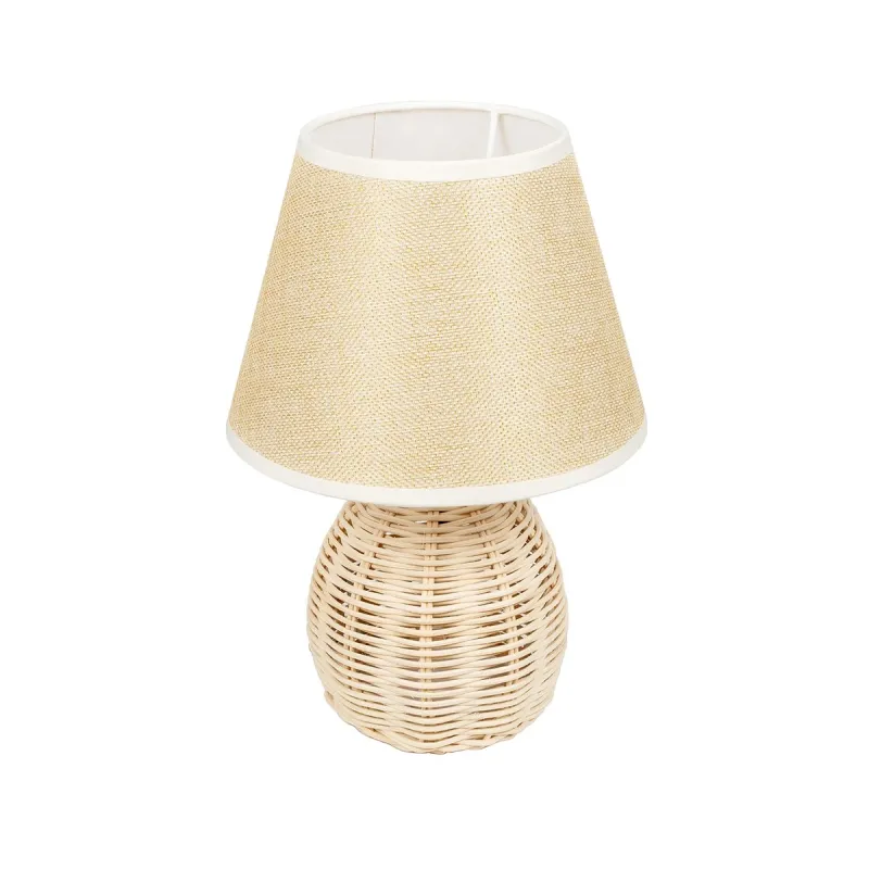 GLOBOSTAR® HASUMI 01957 Boho Επιτραπέζιο Φωτιστικό Πορτατίφ με Ντουί 1 x E27 AC 220-240V IP20 - Μπεζ & Λευκό - Μ19 x Π19 x Υ30cm