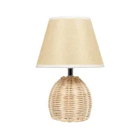 GLOBOSTAR® HASUMI 01957 Boho Επιτραπέζιο Φωτιστικό Πορτατίφ με Ντουί 1 x E27 AC 220-240V IP20 - Μπεζ & Λευκό - Μ19 x Π19 x Υ30cm