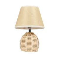 GLOBOSTAR® HASUMI 01957 Boho Επιτραπέζιο Φωτιστικό Πορτατίφ με Ντουί 1 x E27 AC 220-240V IP20 - Μπεζ & Λευκό - Μ19 x Π19 x Υ30cm