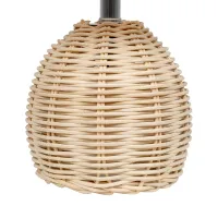 GLOBOSTAR® HASUMI 01957 Boho Επιτραπέζιο Φωτιστικό Πορτατίφ με Ντουί 1 x E27 AC 220-240V IP20 - Μπεζ & Λευκό - Μ19 x Π19 x Υ30cm
