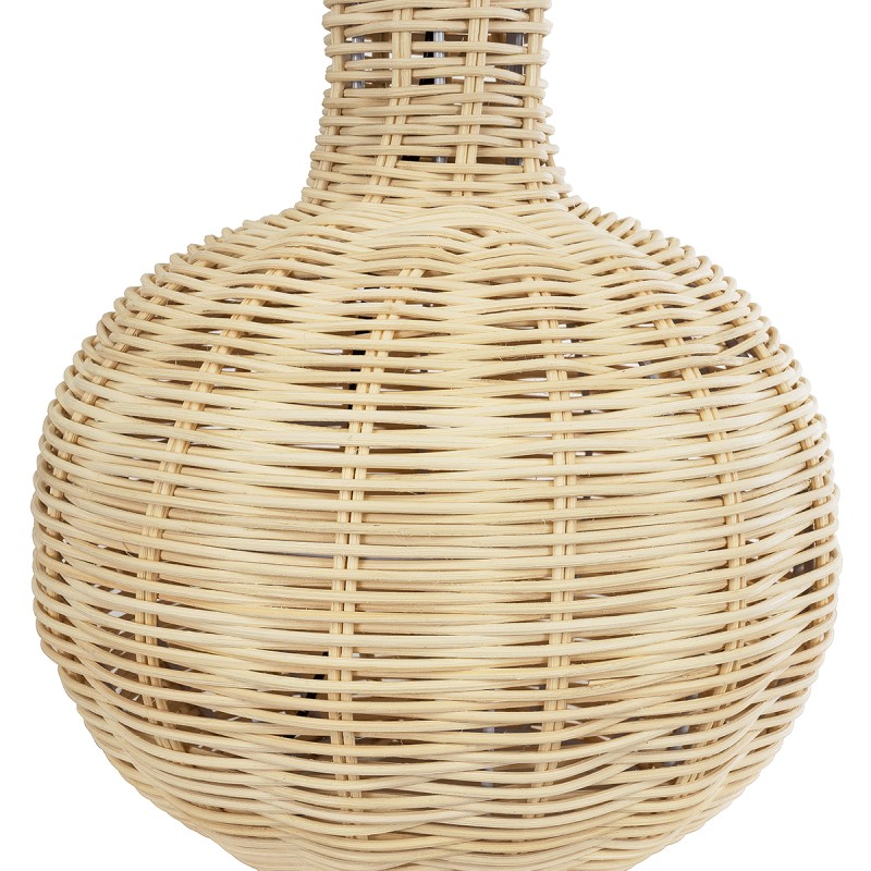 GLOBOSTAR® HASUMI 01959 Boho Επιτραπέζιο Φωτιστικό Πορτατίφ με Ντουί 1 x E27 AC 220-240V IP20 - Μπεζ & Λευκό - Μ30 x Π30 x Υ50cm