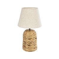 GLOBOSTAR® HOLOKAI 01960 Boho Επιτραπέζιο Φωτιστικό Πορτατίφ με Ντουί 1 x E27 AC 220-240V IP20 - Μπεζ & Λευκό - Μ23 x Π23 x Υ40cm