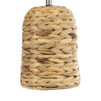 GLOBOSTAR® HOLOKAI 01960 Boho Επιτραπέζιο Φωτιστικό Πορτατίφ με Ντουί 1 x E27 AC 220-240V IP20 - Μπεζ & Λευκό - Μ23 x Π23 x Υ40cm