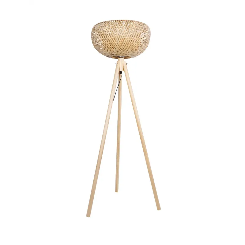 GLOBOSTAR® POPPY 01983 Boho Επιδαπέδιο Φωτιστικό με Ντουί 1 x E27 AC 220-240V IP20 - Μπεζ - Μ58 x Π58 x Υ143cm