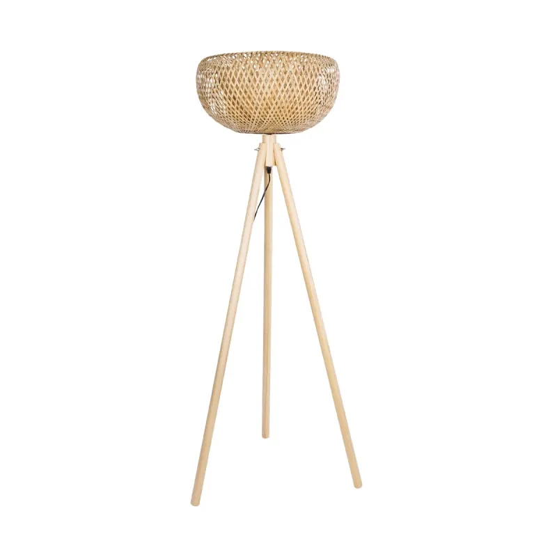 GLOBOSTAR® POPPY 01983 Boho Επιδαπέδιο Φωτιστικό με Ντουί 1 x E27 AC 220-240V IP20 - Μπεζ - Μ58 x Π58 x Υ143cm