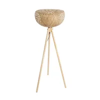 GLOBOSTAR® POPPY 01983 Boho Επιδαπέδιο Φωτιστικό με Ντουί 1 x E27 AC 220-240V IP20 - Μπεζ - Μ58 x Π58 x Υ143cm
