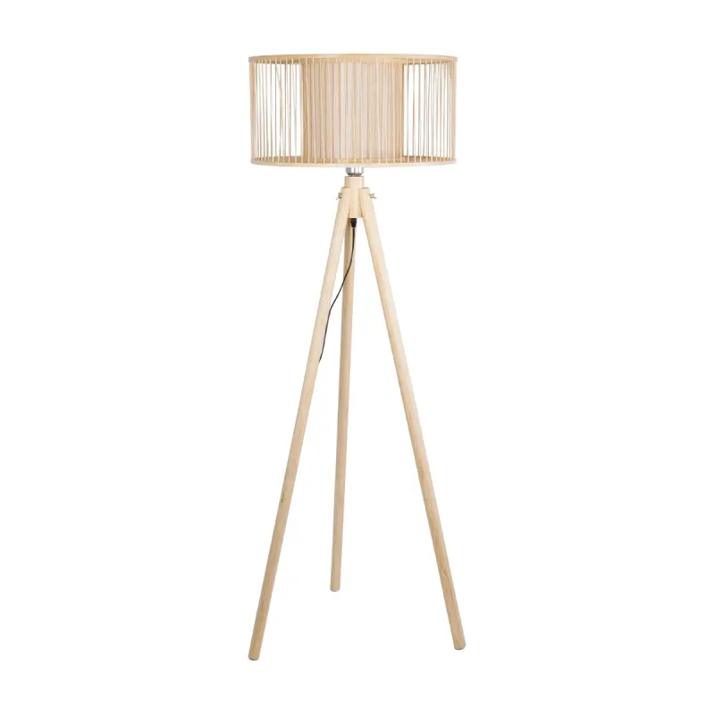 GLOBOSTAR® POPPY 01988 Boho Επιδαπέδιο Φωτιστικό με Ντουί 1 x E27 AC 220-240V IP20 - Μπεζ - Μ58 x Π58 x Υ145cm
