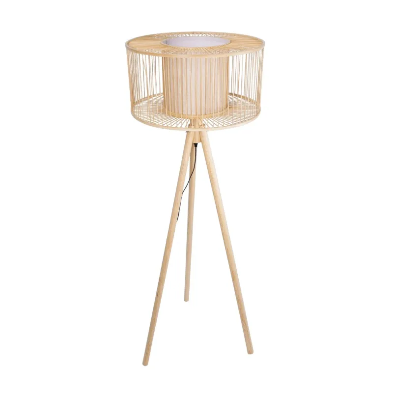 GLOBOSTAR® POPPY 01988 Boho Επιδαπέδιο Φωτιστικό με Ντουί 1 x E27 AC 220-240V IP20 - Μπεζ - Μ58 x Π58 x Υ145cm