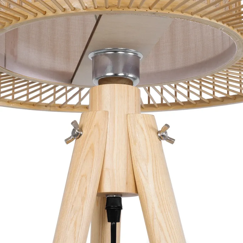 GLOBOSTAR® POPPY 01988 Boho Επιδαπέδιο Φωτιστικό με Ντουί 1 x E27 AC 220-240V IP20 - Μπεζ - Μ58 x Π58 x Υ145cm