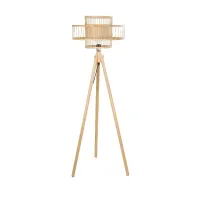 GLOBOSTAR® POPPY 01989 Boho Επιδαπέδιο Φωτιστικό με Ντουί 1 x E27 AC 220-240V IP20 - Μπεζ - Μ58 x Π58 x Υ149cm