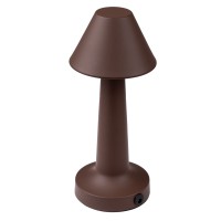 GloboStar® MOLLY 76519 Επαναφορτιζόμενο Επιτραπέζιο Φωτιστικό Πορτατίφ LED 1.5W 105lm 120° DC 5V IP44 Θερμό Λευκό 2700K Dimmable Καφέ Αλουμίνιο - Μ10 x Π10 x Υ23cm - 2 Xρόνια Εγγύηση