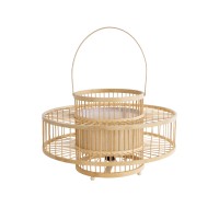 GLOBOSTAR® SORENIA 02003 Boho Επιδαπέδιο Φωτιστικό με Ντουί 1 x E27 AC 220-240V IP20 - Μπεζ - Μ48 x Π48 x Υ27cm