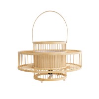 GLOBOSTAR® SORENIA 02003 Boho Επιδαπέδιο Φωτιστικό με Ντουί 1 x E27 AC 220-240V IP20 - Μπεζ - Μ48 x Π48 x Υ27cm