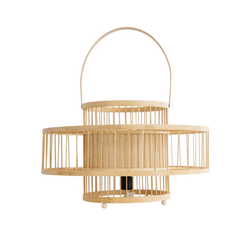 GLOBOSTAR® SORENIA 02003 Boho Επιδαπέδιο Φωτιστικό με Ντουί 1 x E27 AC 220-240V IP20 - Μπεζ - Μ48 x Π48 x Υ27cm
