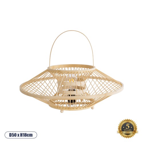 GLOBOSTAR® SORENIA 02005 Boho Επιτραπέζιο Φωτιστικό Πορτατίφ με Ντουί 1 x E27 AC 220-240V IP20 - Μπεζ - Μ50 x Π50 x Υ18cm