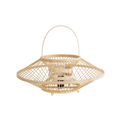 GLOBOSTAR® SORENIA 02005 Boho Επιτραπέζιο Φωτιστικό Πορτατίφ με Ντουί 1 x E27 AC 220-240V IP20 - Μπεζ - Μ50 x Π50 x Υ18cm