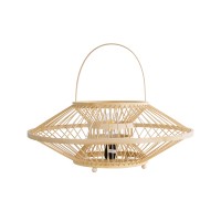 GLOBOSTAR® SORENIA 02005 Boho Επιδαπέδιο Φωτιστικό Πορτατίφ με Ντουί 1 x E27 AC 220-240V IP20 - Μπεζ - Μ50 x Π50 x Υ18cm