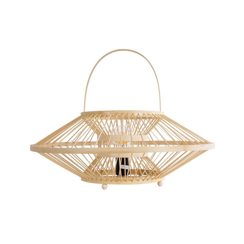 GLOBOSTAR® SORENIA 02005 Boho Επιδαπέδιο Φωτιστικό Πορτατίφ με Ντουί 1 x E27 AC 220-240V IP20 - Μπεζ - Μ50 x Π50 x Υ18cm