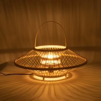 GLOBOSTAR® SORENIA 02005 Boho Επιδαπέδιο Φωτιστικό Πορτατίφ με Ντουί 1 x E27 AC 220-240V IP20 - Μπεζ - Μ50 x Π50 x Υ18cm