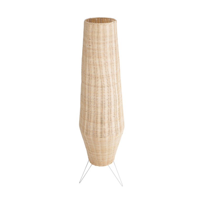 GLOBOSTAR® BOLSON 02013 Boho Επιδαπέδιο Φωτιστικό με Ντουί 1 x E27 AC 220-240V IP20 - Μπεζ & Λευκό - Μ30 x Π30 x Υ120cm