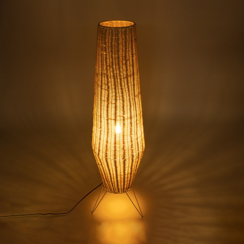 GLOBOSTAR® BOLSON 02013 Boho Επιδαπέδιο Φωτιστικό με Ντουί 1 x E27 AC 220-240V IP20 - Μπεζ & Λευκό - Μ30 x Π30 x Υ120cm