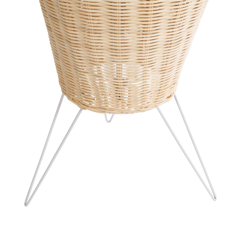 GLOBOSTAR® BOLSON 02013 Boho Επιδαπέδιο Φωτιστικό με Ντουί 1 x E27 AC 220-240V IP20 - Μπεζ & Λευκό - Μ30 x Π30 x Υ120cm