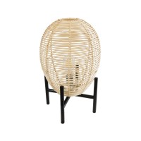 GLOBOSTAR® NERINA 02014 Boho Επιτραπέζιο Φωτιστικό Πορτατίφ με Ντουί 1 x E27 AC 220-240V IP20 - Μπεζ & Μαύρο - Μ30 x Π30 x Υ50cm