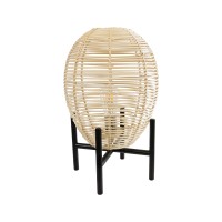 GLOBOSTAR® NERINA 02014 Boho Επιτραπέζιο Φωτιστικό Πορτατίφ με Ντουί 1 x E27 AC 220-240V IP20 - Μπεζ & Μαύρο - Μ30 x Π30 x Υ50cm