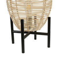 GLOBOSTAR® NERINA 02014 Boho Επιτραπέζιο Φωτιστικό Πορτατίφ με Ντουί 1 x E27 AC 220-240V IP20 - Μπεζ & Μαύρο - Μ30 x Π30 x Υ50cm