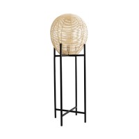 GLOBOSTAR® NERINA 02015 Boho Επιδαπέδιο Φωτιστικό με Ντουί 1 x E27 AC 220-240V IP20 - Μαύρο & Μπεζ - Μ40 x Π40 x Υ115cm