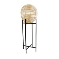 GLOBOSTAR® NERINA 02015 Boho Επιδαπέδιο Φωτιστικό με Ντουί 1 x E27 AC 220-240V IP20 - Μαύρο & Μπεζ - Μ40 x Π40 x Υ115cm