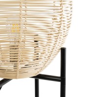GLOBOSTAR® NERINA 02015 Boho Επιδαπέδιο Φωτιστικό με Ντουί 1 x E27 AC 220-240V IP20 - Μαύρο & Μπεζ - Μ40 x Π40 x Υ115cm
