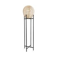 GLOBOSTAR® NERINA 02016 Boho Επιδαπέδιο Φωτιστικό με Ντουί 1 x E27 AC 220-240V IP20 - Μαύρο & Μπεζ - Μ40 x Π40 x Υ160cm
