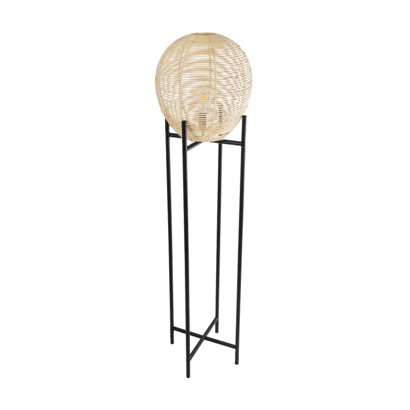GLOBOSTAR® NERINA 02016 Boho Επιδαπέδιο Φωτιστικό με Ντουί 1 x E27 AC 220-240V IP20 - Μαύρο & Μπεζ - Μ40 x Π40 x Υ160cm