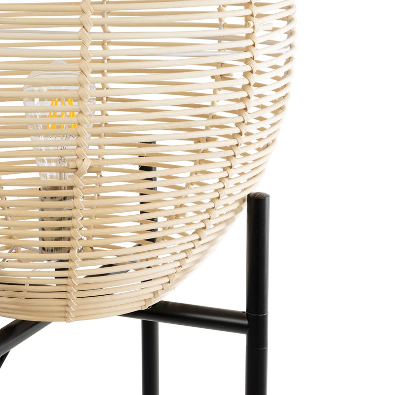 GLOBOSTAR® NERINA 02016 Boho Επιδαπέδιο Φωτιστικό με Ντουί 1 x E27 AC 220-240V IP20 - Μαύρο & Μπεζ - Μ40 x Π40 x Υ160cm