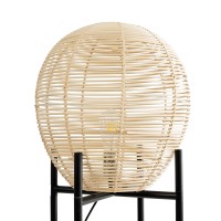 GLOBOSTAR® NERINA 02016 Boho Επιδαπέδιο Φωτιστικό με Ντουί 1 x E27 AC 220-240V IP20 - Μαύρο & Μπεζ - Μ40 x Π40 x Υ160cm