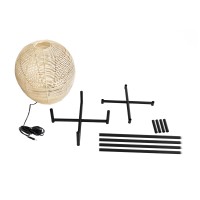 GLOBOSTAR® NERINA 02016 Boho Επιδαπέδιο Φωτιστικό με Ντουί 1 x E27 AC 220-240V IP20 - Μαύρο & Μπεζ - Μ40 x Π40 x Υ160cm