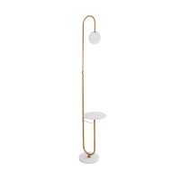 GLOBOSTAR® CORDELIA 02025 Μοντέρνο Επιδαπέδιο Φωτιστικό με Ντουί 1 x E27 AC 220-240V IP20 - Χρυσό & Λευκό - Μ30 x Π38 x Υ180cm