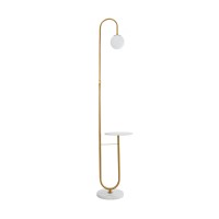 GLOBOSTAR® CORDELIA 02025 Μοντέρνο Επιδαπέδιο Φωτιστικό με Ντουί 1 x E27 AC 220-240V IP20 - Χρυσό & Λευκό - Μ30 x Π38 x Υ180cm