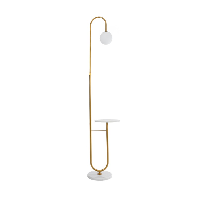 GLOBOSTAR® CORDELIA 02025 Μοντέρνο Επιδαπέδιο Φωτιστικό με Ντουί 1 x E27 AC 220-240V IP20 - Χρυσό & Λευκό - Μ30 x Π38 x Υ180cm