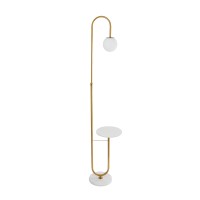 GLOBOSTAR® CORDELIA 02025 Μοντέρνο Επιδαπέδιο Φωτιστικό με Ντουί 1 x E27 AC 220-240V IP20 - Χρυσό & Λευκό - Μ30 x Π38 x Υ180cm
