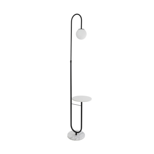 GLOBOSTAR® CORDELIA 02026 Μοντέρνο Επιδαπέδιο Φωτιστικό με Ντουί 1 x E27 AC 220-240V IP20 - Μαύρο & Λευκό - Μ30 x Π38 x Υ180cm