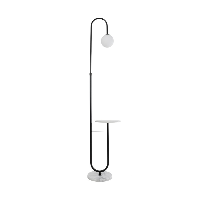 GLOBOSTAR® CORDELIA 02026 Μοντέρνο Επιδαπέδιο Φωτιστικό με Ντουί 1 x E27 AC 220-240V IP20 - Μαύρο & Λευκό - Μ30 x Π38 x Υ180cm