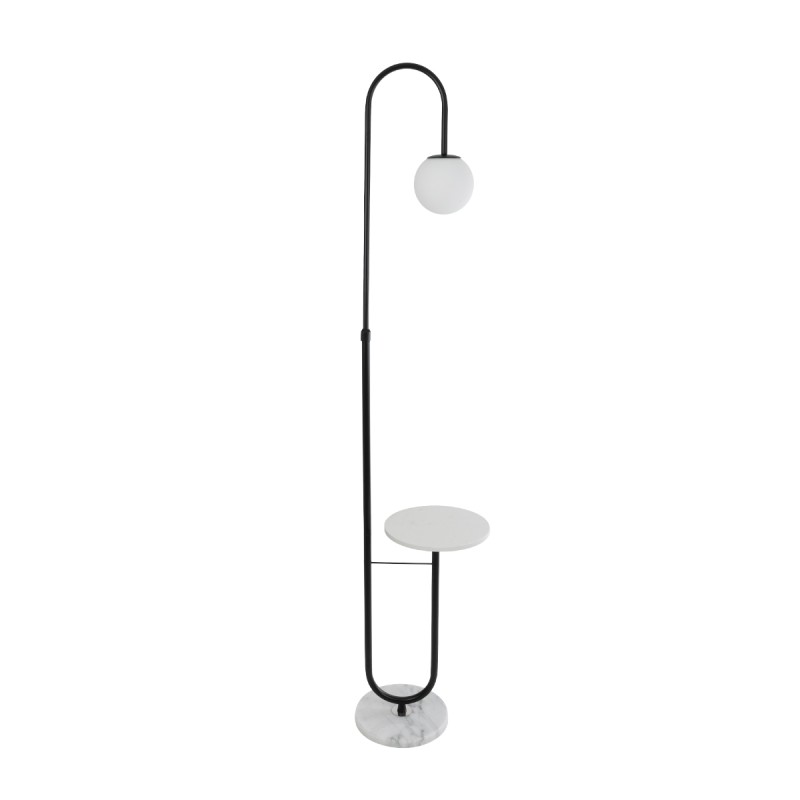 GLOBOSTAR® CORDELIA 02026 Μοντέρνο Επιδαπέδιο Φωτιστικό με Ντουί 1 x E27 AC 220-240V IP20 - Μαύρο & Λευκό - Μ30 x Π38 x Υ180cm