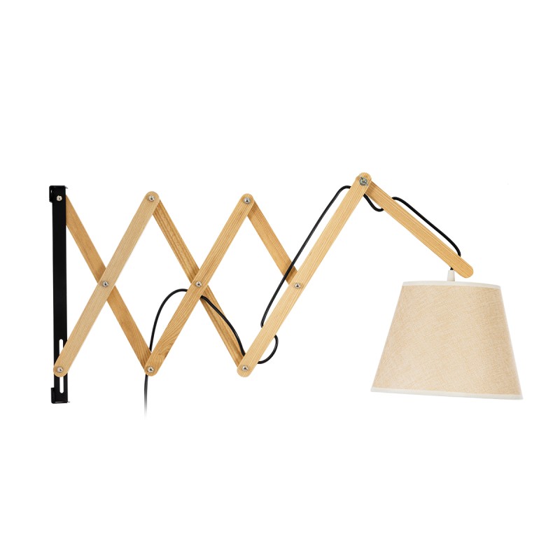 GLOBOSTAR® TALISHA 02028 Μοντέρνο Φωτιστικό Τοίχου - Απλίκα με Ντουί 1 x E27 AC 220-240V IP20 - Μπεζ - Μ100 x Π15 x Υ36cm