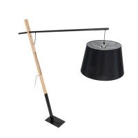 GLOBOSTAR® KELSIE 02029 Μοντέρνο Επιδαπέδιο Φωτιστικό με Ντουί 1 x E27 AC 220-240V IP20 - Μαύρο & Μπεζ - Μ40 x Π125 x Υ140cm