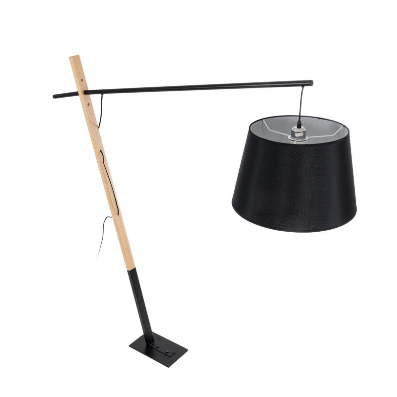 GLOBOSTAR® KELSIE 02029 Μοντέρνο Επιδαπέδιο Φωτιστικό με Ντουί 1 x E27 AC 220-240V IP20 - Μαύρο & Μπεζ - Μ40 x Π125 x Υ140cm