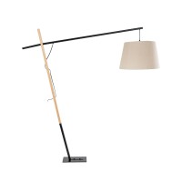 GLOBOSTAR® KELSIE 02030 Μοντέρνο Επιδαπέδιο Φωτιστικό με Ντουί 1 x E27 AC 220-240V IP20 - Μαύρο & Μπεζ - Μ40 x Π125 x Υ140cm